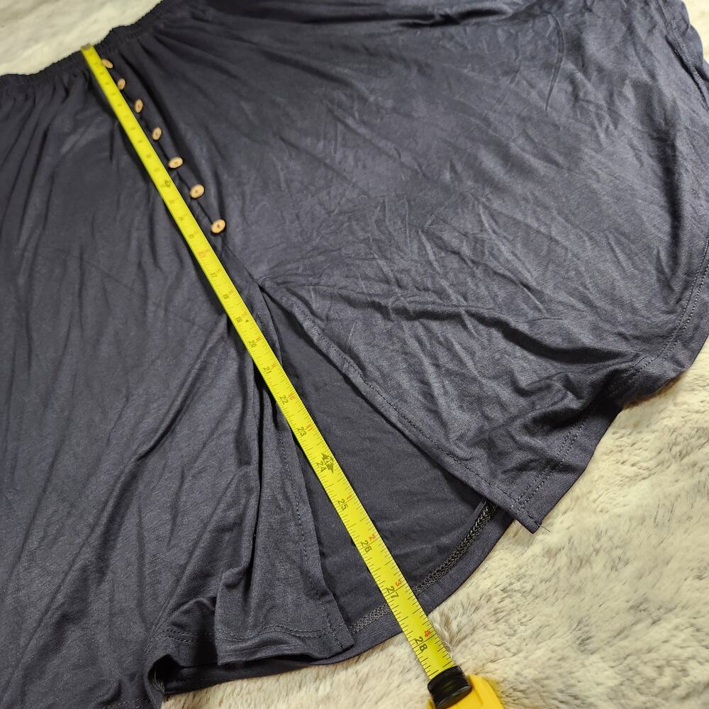 Sozy Gwendolyn Graphite Gray Chic Soft Modal Midi Skirt with Pockets Size S - Picture 7 of 8